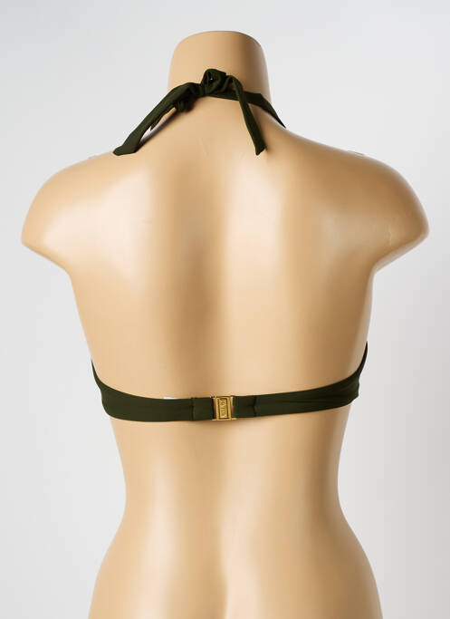 Haut de maillot de bain bretelles élastiquées ajustables haut soutien-gorge balconnet vert HATEIA femme