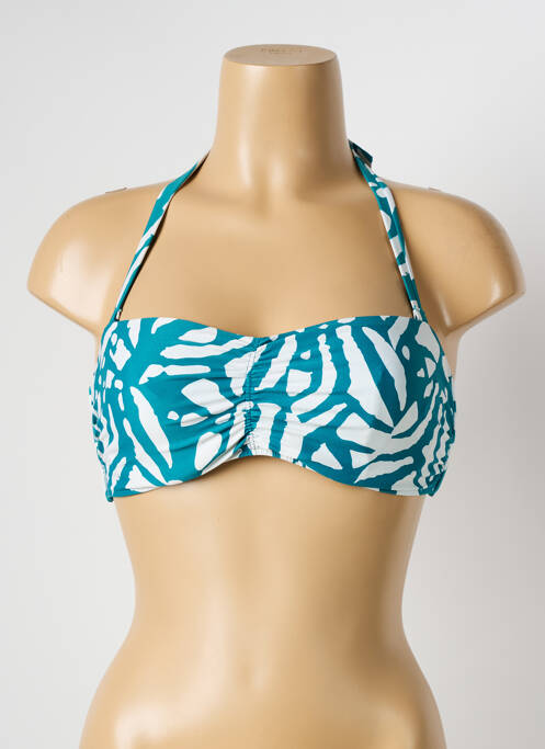 Haut de maillot de bain fermeture liens à nouer haut bandeau vert D NU D femme