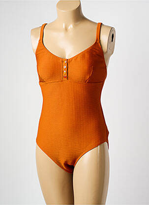 Maillot de bain 1 pièce stretch orange DNUD femme