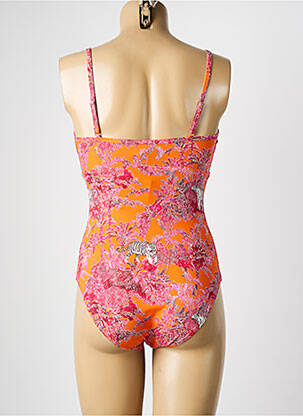 Maillot de bain 1 pièce imprimé fantaisie haut soutien-gorge moulé rose HATEIA femme
