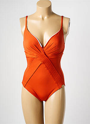 Maillot de bain 1 pièce stretch haut soutien-gorge moulé orange MARYAN MEHLHORN femme