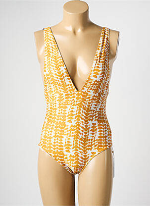 Maillot de bain 1 pièce imprimé fantaisie jaune DNUD femme
