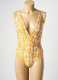 Maillot de bain 1 pièce imprimé fantaisie jaune DNUD femme