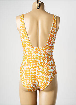 Maillot de bain 1 pièce imprimé fantaisie jaune DNUD femme
