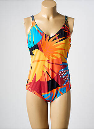Maillot de bain 1 pièce imprimé fantaisie orange OLYMPIA femme