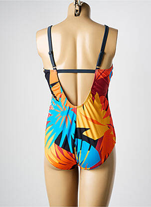 Maillot de bain 1 pièce imprimé fantaisie orange OLYMPIA femme