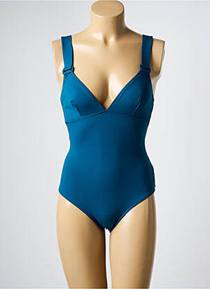 Maillot de bain 1 pièce stretch bleu DNUD femme