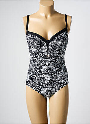 Maillot de bain 1 pièce imprimé fantaisie noir CHANTELLE femme