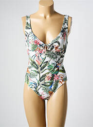 Maillot de bain 1 pièce stretch haut soutien-gorge moulé blanc WATERCULT femme