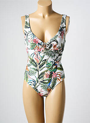 Maillot de bain 1 pièce stretch haut soutien-gorge moulé blanc WATERCULT femme
