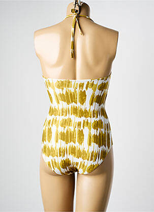 Maillot de bain 1 pièce imprimé fantaisie haut bandeau jaune DNUD femme