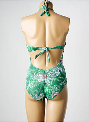 Maillot de bain 1 pièce imprimé fantaisie haut soutien-gorge moulé vert HATEIA femme