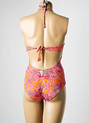 Maillot de bain 1 pièce imprimé fantaisie haut soutien-gorge moulé orange HATEIA femme
