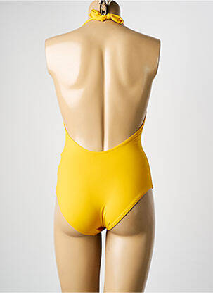 Maillot de bain 1 pièce stretch jaune DNUD femme