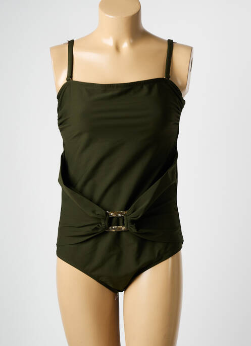 Maillot de bain 1 pièce stretch vert HATEIA femme