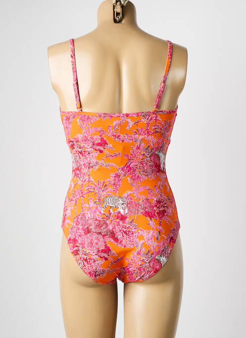 Maillot de bain 1 pièce imprimé fantaisie haut soutien-gorge moulé rose HATEIA femme