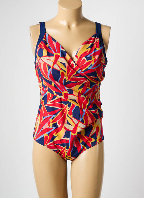Maillot de bain 1 pièce imprimé fantaisie haut soutien-gorge moulé bleu FEMILET femme