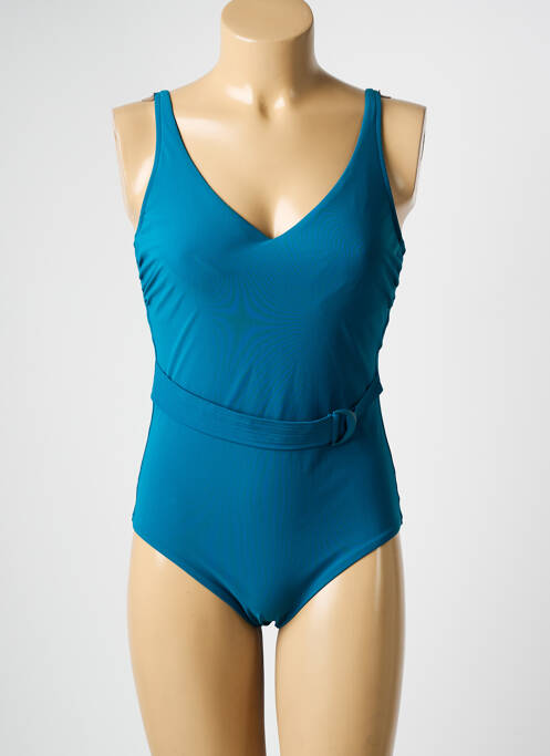 Maillot de bain 1 pièce stretch bleu CHANTELLE femme