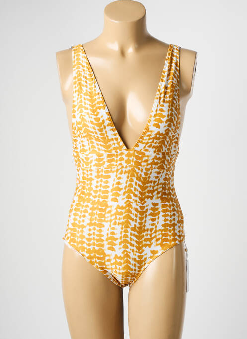 Maillot de bain 1 pièce imprimé fantaisie jaune DNUD femme
