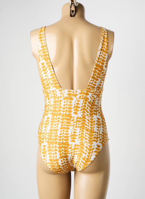 Maillot de bain 1 pièce imprimé fantaisie jaune DNUD femme