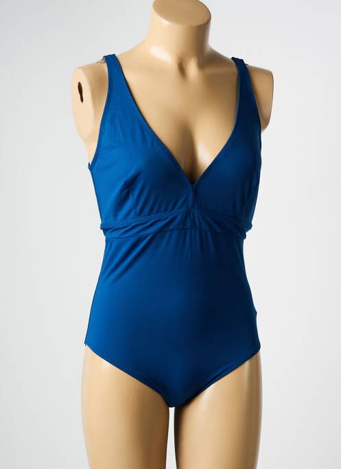 Maillot de bain 1 pièce stretch bleu DNUD femme