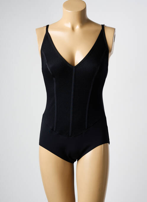 Maillot de bain 1 pièce stretch noir WOLFORD femme
