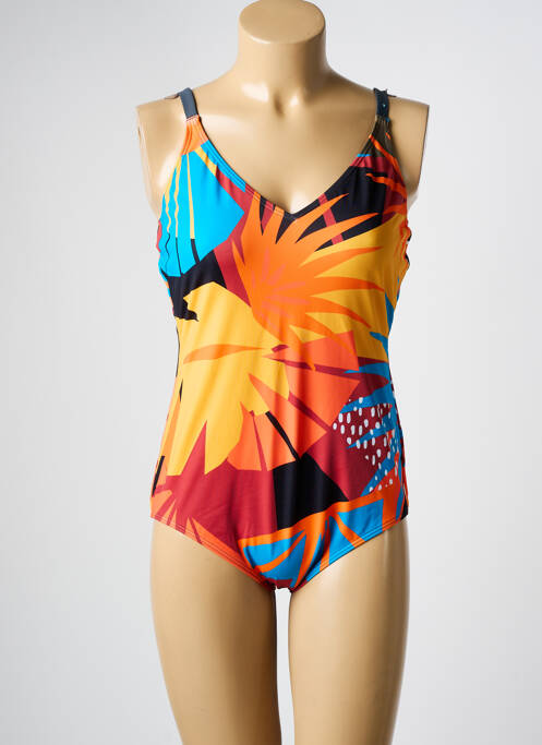 Maillot de bain 1 pièce imprimé fantaisie orange OLYMPIA femme