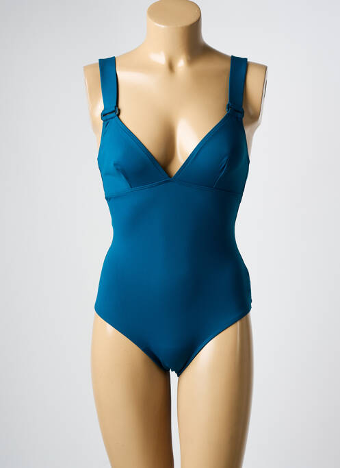 Maillot de bain 1 pièce stretch bleu DNUD femme