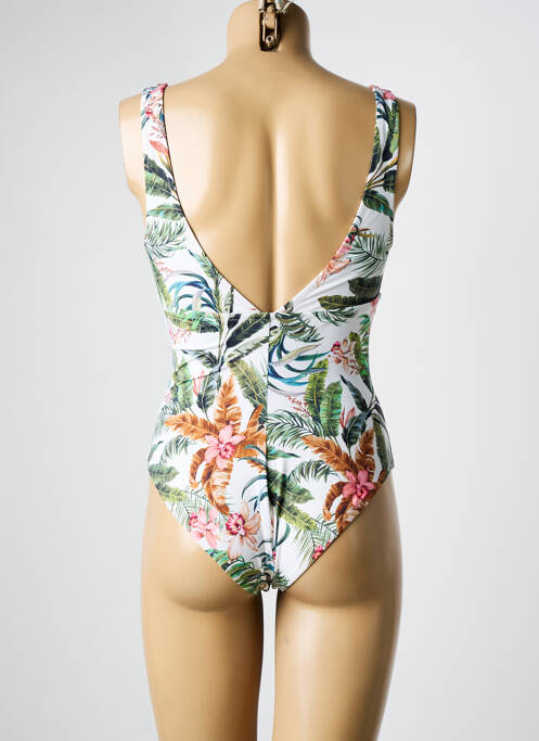 Maillot de bain 1 pièce stretch haut soutien-gorge moulé blanc WATERCULT femme