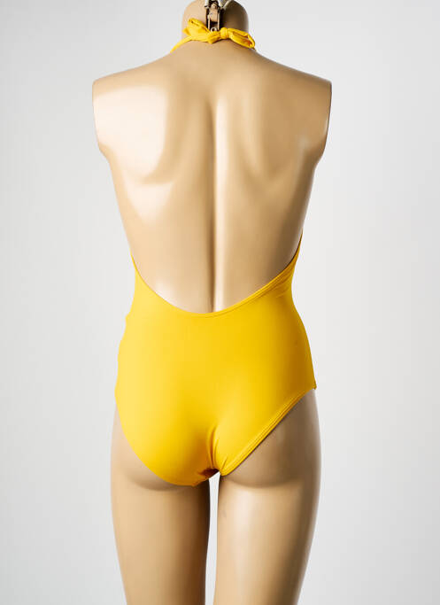Maillot de bain 1 pièce stretch jaune DNUD femme
