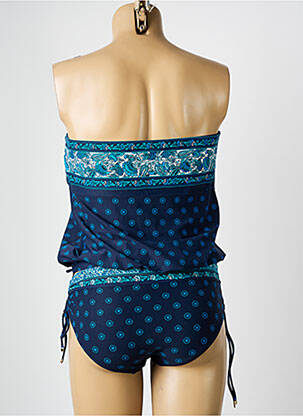 Tankini effet matière satinée bleu MICHAEL KORS femme