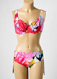 Maillot de bain 2 pièces stretch haut soutien-gorge emboitant rouge SUNFLAIR femme