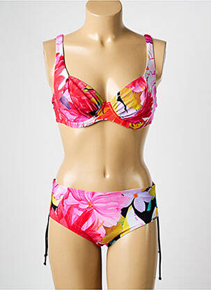 Maillot de bain 2 pièces stretch haut soutien-gorge emboitant rouge SUNFLAIR femme