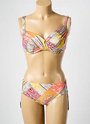 Maillot de bain 2 pièces stretch haut soutien-gorge emboitant orange MARYAN MEHLHORN femme