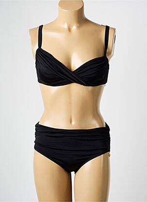 Maillot de bain 2 pièces stretch haut soutien-gorge emboitant noir OPERA femme