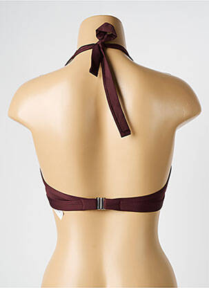 Haut de maillot de bain stretch haut soutien-gorge moulé marron LE BOURGET femme