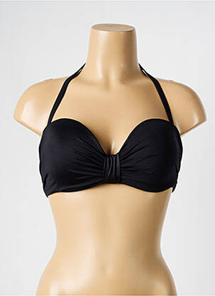 Haut de maillot de bain stretch haut soutien-gorge moulé noir HATEIA femme