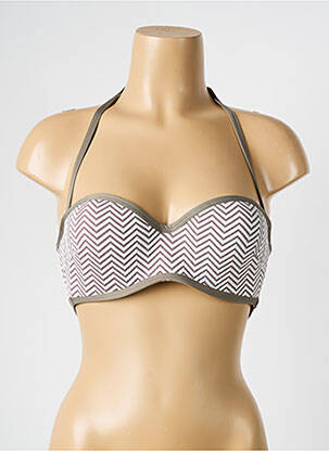 Haut de maillot de bain stretch haut soutien-gorge moulé vert LE BOURGET femme