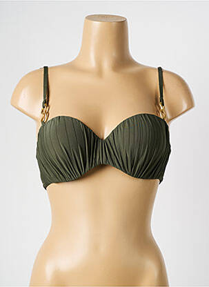 Haut de maillot de bain stretch haut soutien-gorge push-up vert CHANTELLE femme
