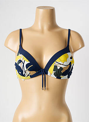 Haut de maillot de bain stretch haut soutien-gorge push-up bleu CHANTELLE femme