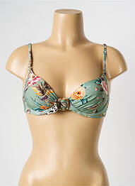 Haut de maillot de bain stretch haut soutien-gorge moulé vert WATERCULT femme