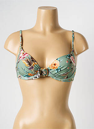 Haut de maillot de bain stretch haut soutien-gorge moulé vert WATERCULT femme