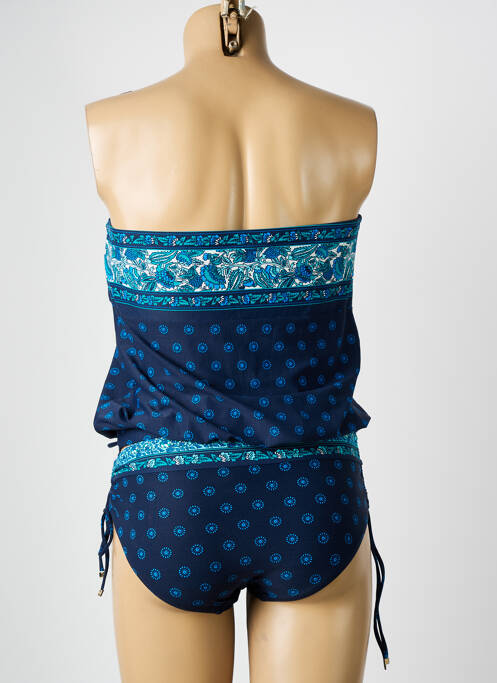 Tankini effet matière satinée bleu MICHAEL KORS femme