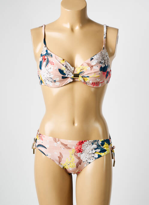 Maillot de bain 2 pièces stretch haut soutien-gorge emboitant beige MARYAN MEHLHORN femme