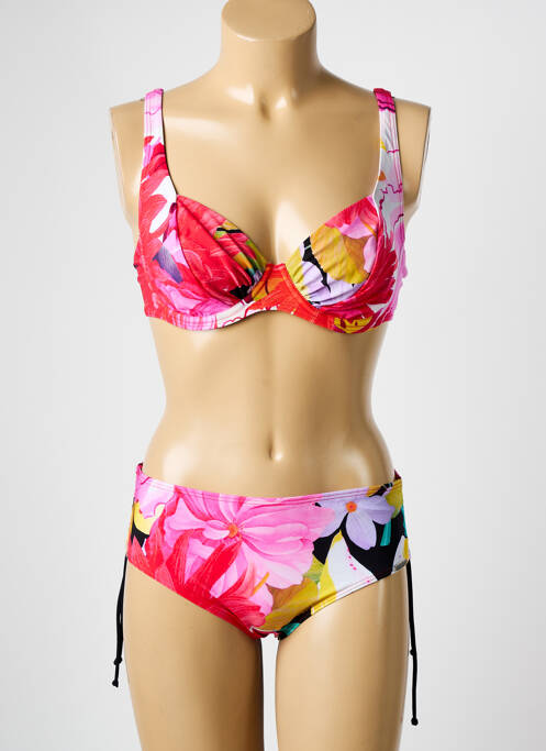 Maillot de bain 2 pièces stretch haut soutien-gorge emboitant rouge SUNFLAIR femme