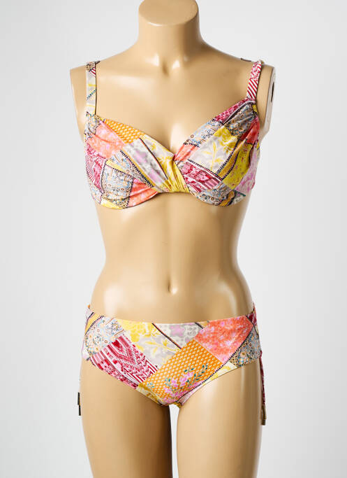 Maillot de bain 2 pièces stretch haut soutien-gorge emboitant orange MARYAN MEHLHORN femme