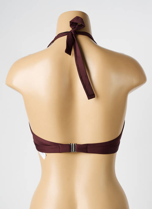 Haut de maillot de bain stretch haut soutien-gorge moulé marron LE BOURGET femme
