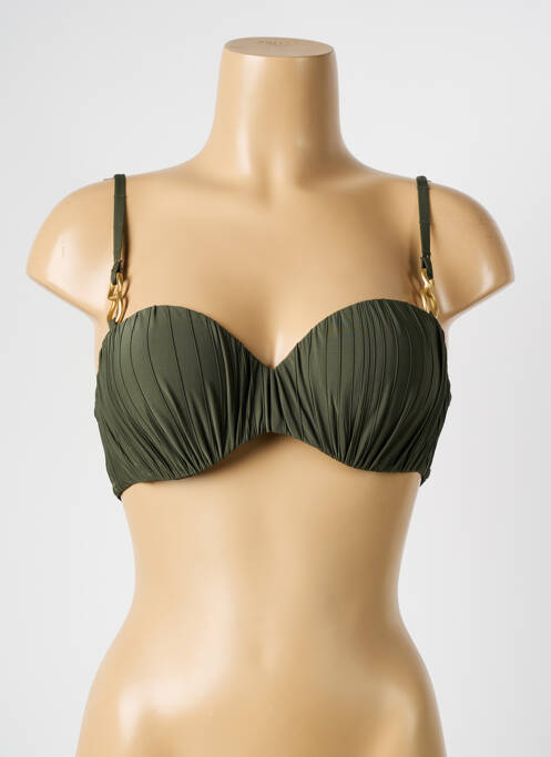 Haut de maillot de bain stretch haut soutien-gorge push-up vert CHANTELLE femme