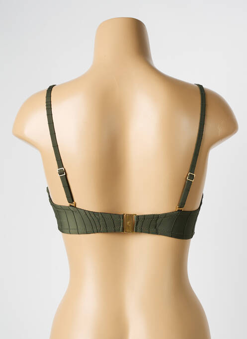 Haut de maillot de bain stretch haut soutien-gorge push-up vert CHANTELLE femme