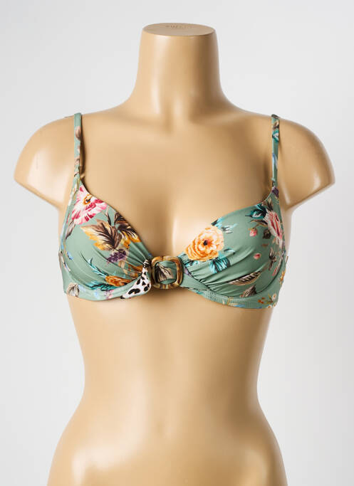 Haut de maillot de bain stretch haut soutien-gorge moulé vert WATERCULT femme